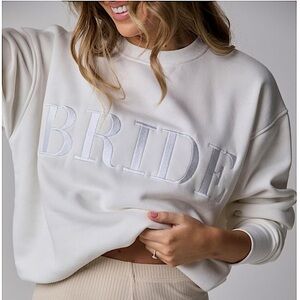 BRIDE Crewneck Sweatshirt Embroidered Oversized Bachelorette Jumper